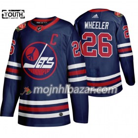 Dresovi Winnipeg Jets Blake Wheeler 26 Adidas 2019 Heritage Classic Navy Authentic - Dječji
